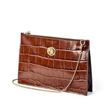 Equestrian Soho Bag in Deep Shine Brown Soft Croc
