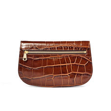 Equestrian Purse in Deep Shine Brown Soft Croc