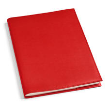 A4 Refillable Leather Journal in Scarlet Saffiano