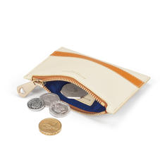 Small Essential Flat Pouch in Smooth Ivory & Mustard
