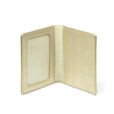 ID & Travel Card Holder in Gold Saffiano