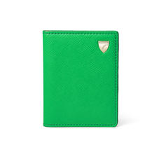 ID & Travel Card Holder in Bright Green Saffiano