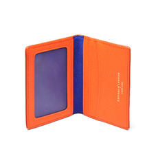 ID & Travel Card Holder in Bright Orange Saffiano