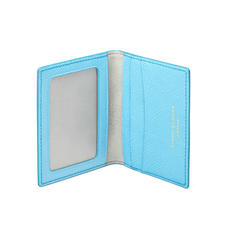 ID & Travel Card Holder in Bright Blue Saffiano