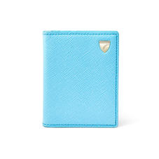 ID & Travel Card Holder in Bright Blue Saffiano