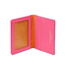 ID & Travel Card Holder in Bright Pink Saffiano