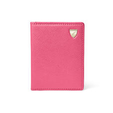 ID & Travel Card Holder in Bright Pink Saffiano