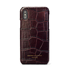 iPhone Xs Case in Deep Shine Amazon Brown Croc