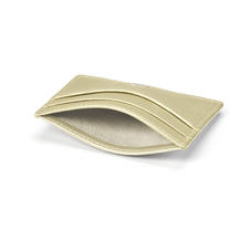 Slim Credit Card Holder in Gold Saffiano