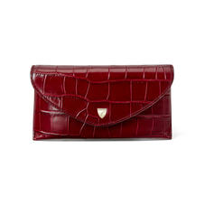 Sunglasses Case in Deep Shine Bordeaux Croc