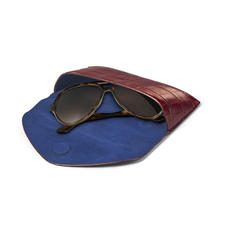 Sunglasses Case in Deep Shine Bordeaux Croc