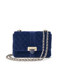 Lottie Bag in Navy Quilted Velvet
