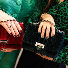 Lottie Bag in Navy Quilted Velvet