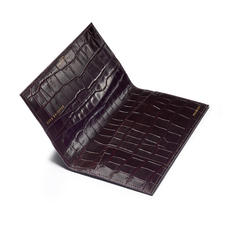 Slim Travel Wallet in Deep Shine Amazon Brown Croc