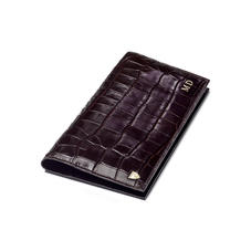 Slim Travel Wallet in Deep Shine Amazon Brown Croc