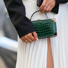 Trinket Box in Evergreen Patent Croc