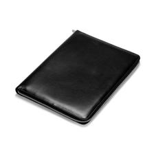 Executive A4 Zipped Padfolio in Smooth Black & Cobalt Suede