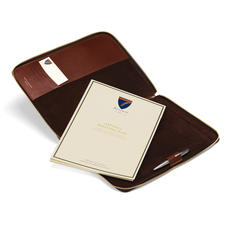 Executive A4 Zipped Padfolio in Smooth Cognac & Espresso Suede