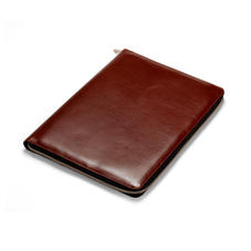 Executive A4 Zipped Padfolio in Smooth Cognac & Espresso Suede