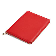 Executive A4 Zipped Padfolio in Scarlet Saffiano