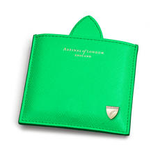 Compact Mirror in Bright Green Saffiano