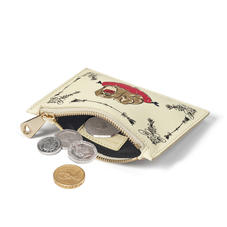 Pekingese Dog Small Pouch in Ivory Saffiano
