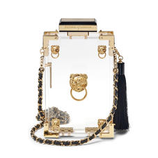 Lion Clutch in Transparent with Lions