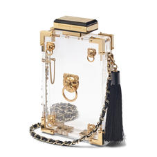 Lion Clutch in Transparent with Lions