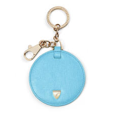 Disc Keyring in Bright Blue Saffiano