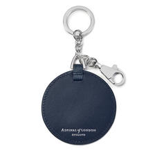 Disc Keyring in Navy Saffiano