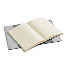 A5 Refillable Leather Journal in Light Grey Saffiano