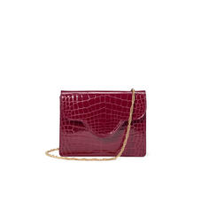 Small Ava Bag in Bordeaux Patent Croc