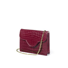 Small Ava Bag in Bordeaux Patent Croc