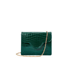 Small Ava Bag in Evergreen Patent Croc