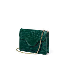 Small Ava Bag in Evergreen Patent Croc