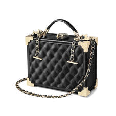 Mini Trunk Clutch in Black Quilted Kaviar
