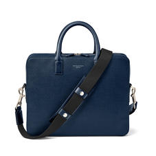 Slim Mount Street Bag in Navy Saffiano