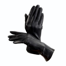 Ladies’ Cashmere Lined Leather Gloves in Black