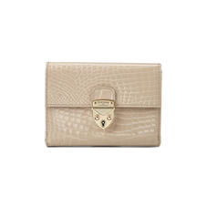 Small Mayfair Purse in Soft Taupe Patent Croc