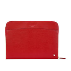 City Laptop Folio in Scarlet Saffiano