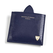 Compact Mirror in Midnight Blue Silk Lizard