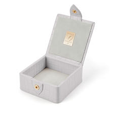 Stud Box in Deep Shine Dove Grey Small Croc
