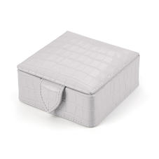 Stud Box in Deep Shine Dove Grey Small Croc