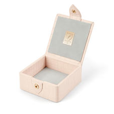 Stud Box in Deep Shine Shell Pink Small Croc