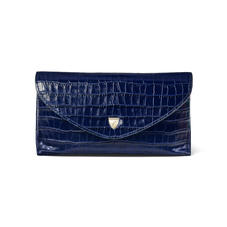Sunglasses Case in Deep Shine Midnight Blue Small Croc