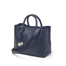 Midi London Tote in Navy Pebble