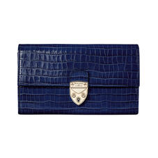 Mayfair Purse in Deep Shine Midnight Blue Small Croc
