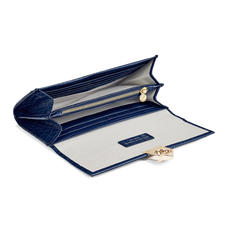 Mayfair Purse in Deep Shine Midnight Blue Small Croc