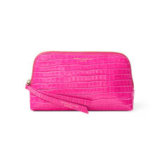 Small Essential Cosmetic Case in Deep Shine Penelope Pink Small Croc