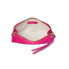 Small Essential Cosmetic Case in Deep Shine Penelope Pink Small Croc